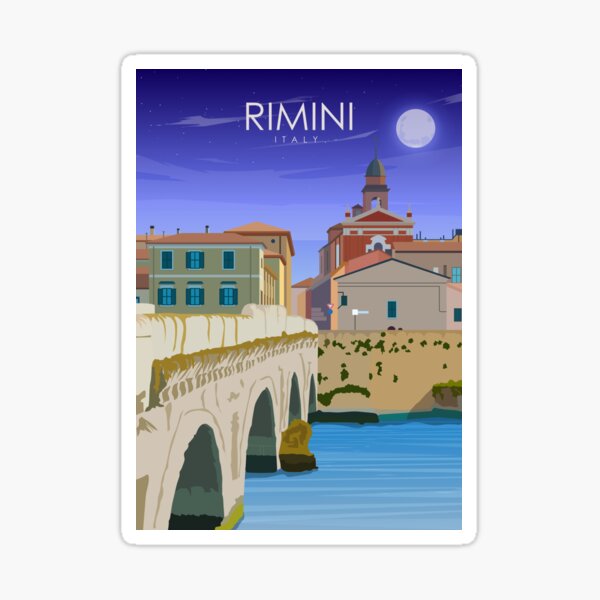 Item preview, Rimini Italy Vintage Minimal Retro Italian Travel Poster designed and sold by Stadify.