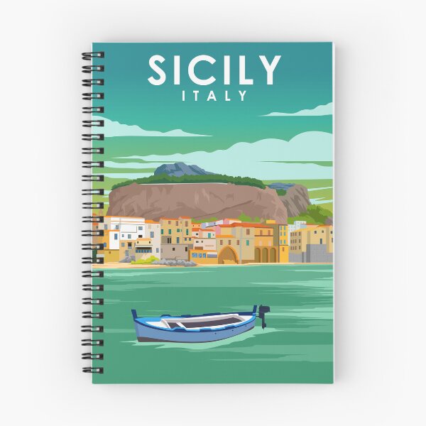 Aperçu de l'œuvre Sicile Italie Palerme Vintage Minimal Travel Poster créée et vendue par Stadify.