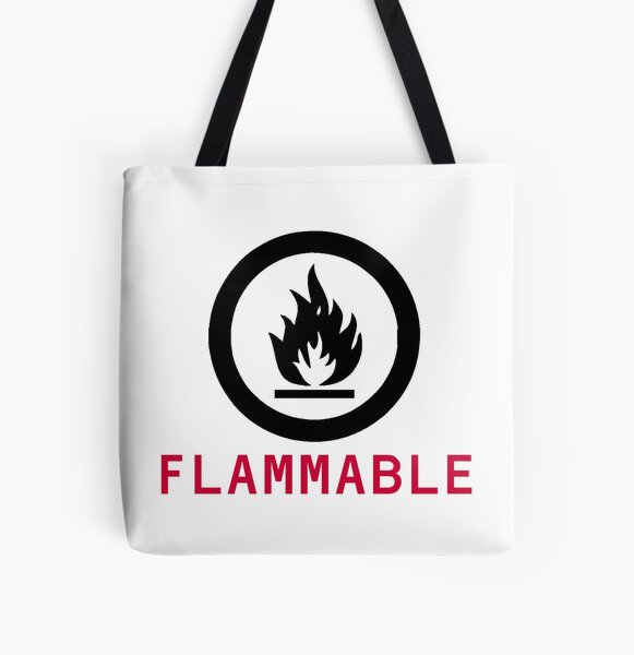 Flammable Warning All Over Print Tote Bag