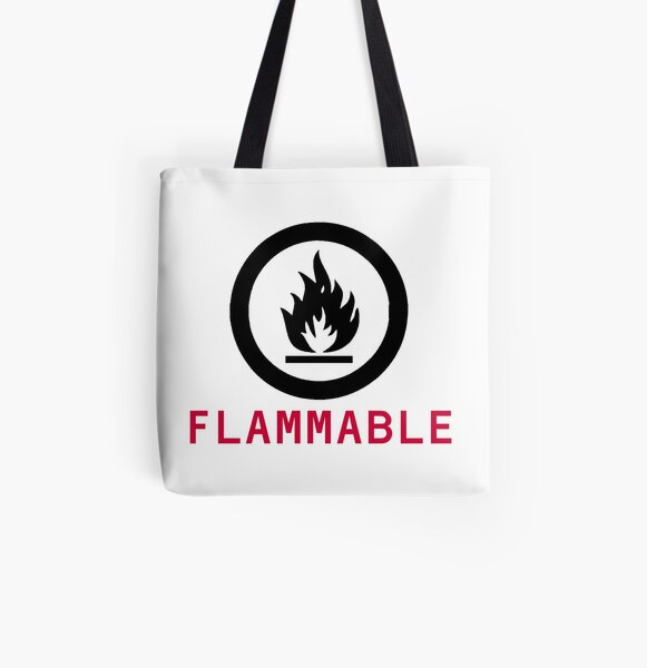 Flammable Warning All Over Print Tote Bag