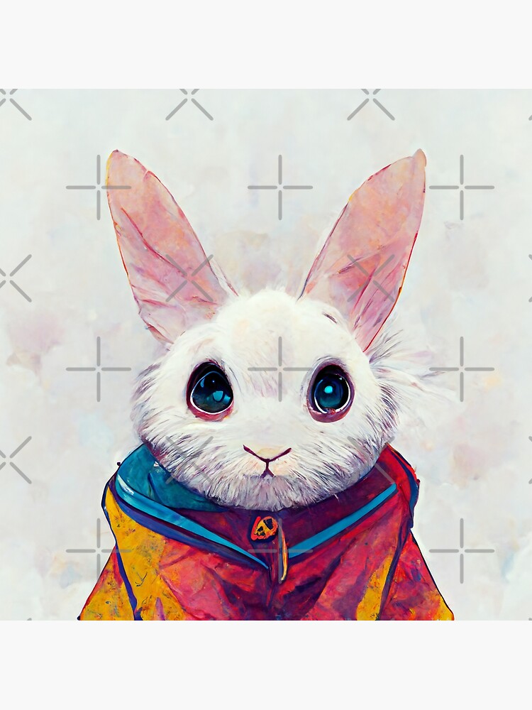 Discover Bunny Lover Cute Rabbit Portrait watercolor Premium Matte Vertical Poster