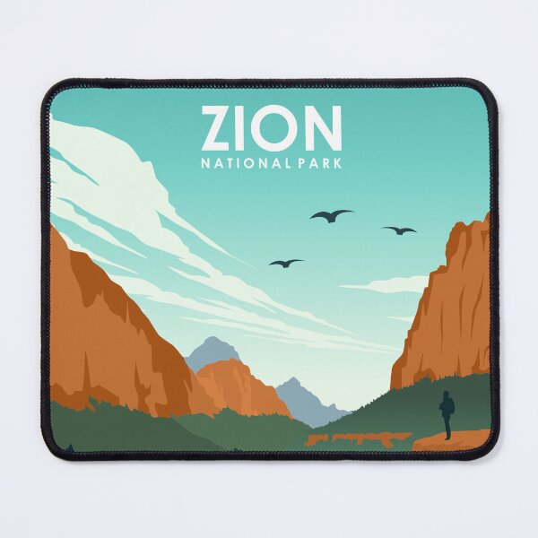 Item preview, Zion National Park Vintage Minimal Retro Utah Travel Poster designed and sold by Stadify.