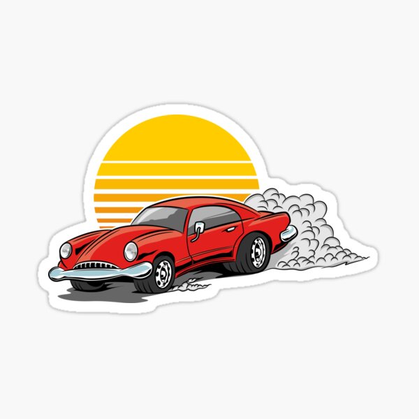 "Classic rally car" Sticker for Sale by DesignByFerro Redbubble