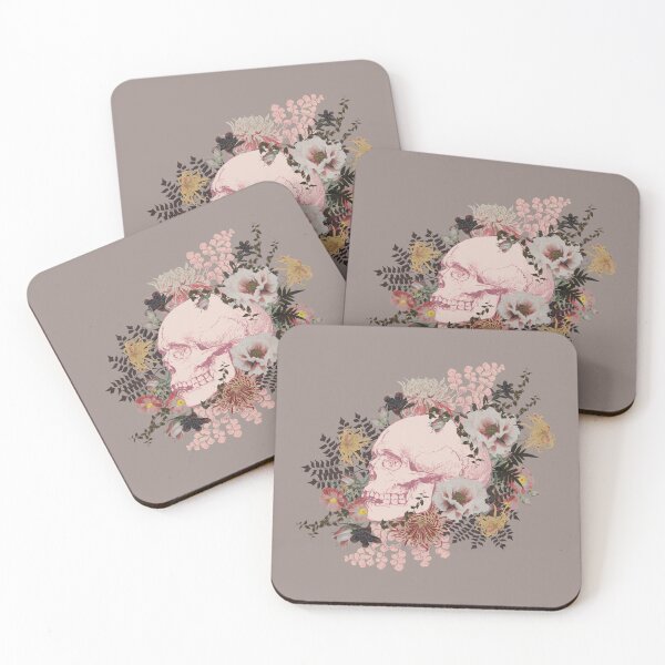Item preview, Beautiful Vintage Human Skull Illustration, Pink Tones designed and sold by TrulyEpoque.