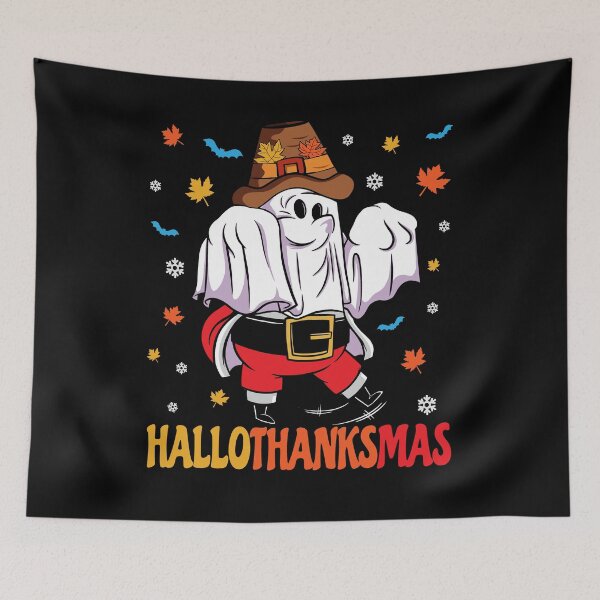 Item preview, Happy Halloween Thanksgiving Christmas HalloThanksMas Santa Ghost designed and sold by Designer-Girl.