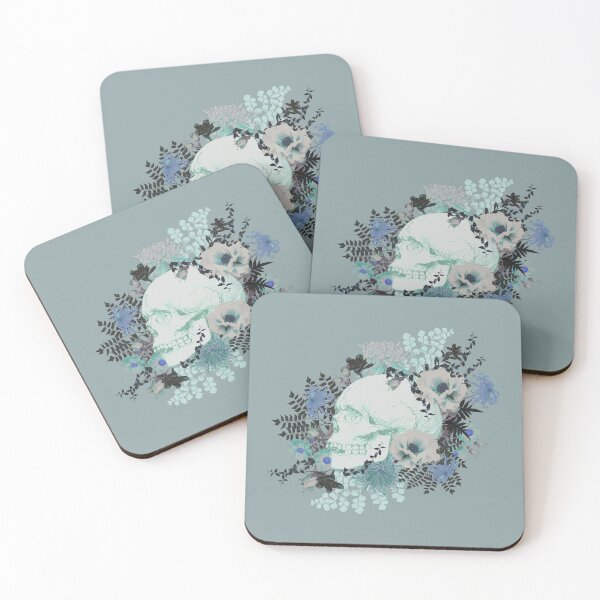 Item preview, Beautiful Vintage Human Skull Illustration, Blue Tones designed and sold by TrulyEpoque.