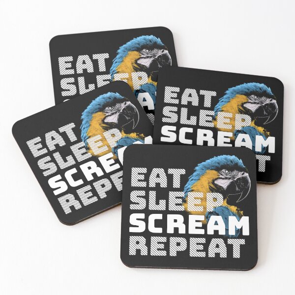 Item preview, Eat Sleep Scream Repeat Macaw Parrot designed and sold by Alienphysique.