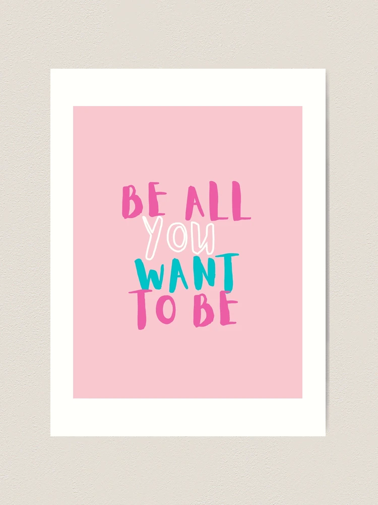 Yes, You Can, Motivational, Inspirational, Preppy, Preppy Room, Pink Art  Print by Magic Love Art Print