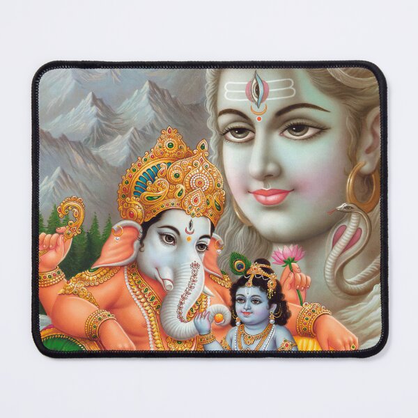 Item preview, Krishna Sitting on the Lap Of Ganesha in Shiva's Abode Mt. Kailash designed and sold by Onodera.