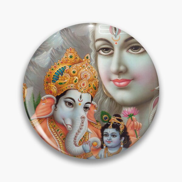 Item preview, Krishna Sitting on the Lap Of Ganesha in Shiva's Abode Mt. Kailash designed and sold by Onodera.