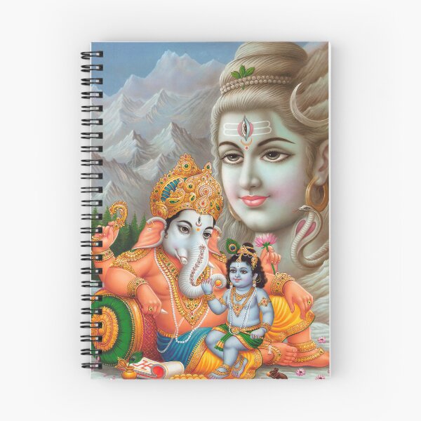 Item preview, Krishna Sitting on the Lap Of Ganesha in Shiva's Abode Mt. Kailash designed and sold by Onodera.