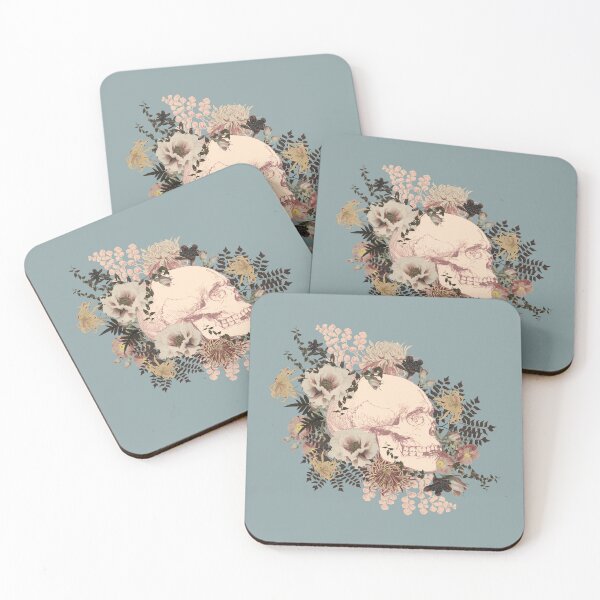 Item preview, Beautiful Vintage Human Skull Illustration, Hint Of Sepia And Powder Blue Tones designed and sold by TrulyEpoque.
