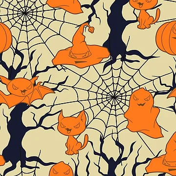Artwork thumbnail, Halloween ghost pattern by RIXXI HEY CO.