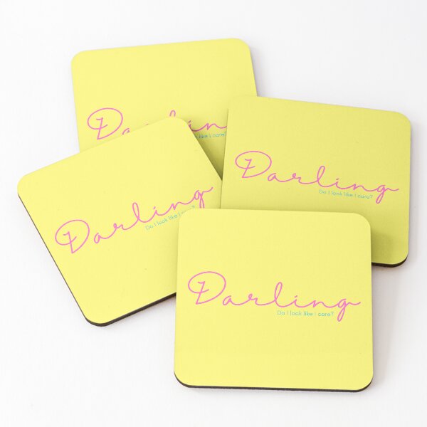 Item preview, Darling, Do I look Like I Care? yellow sarcasm retro vintage quote designed and sold by marie-inks.