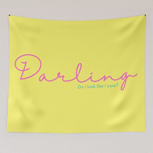 Item preview, Darling, Do I look Like I Care? yellow sarcasm retro vintage quote designed and sold by marie-inks.