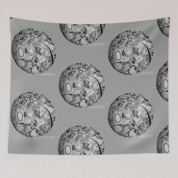Item preview, Gray abstract globe designed and sold by Dimakesthings.