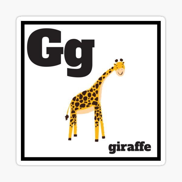 "G is for giraffe, cute animal abc, animal alphabet book giraffe