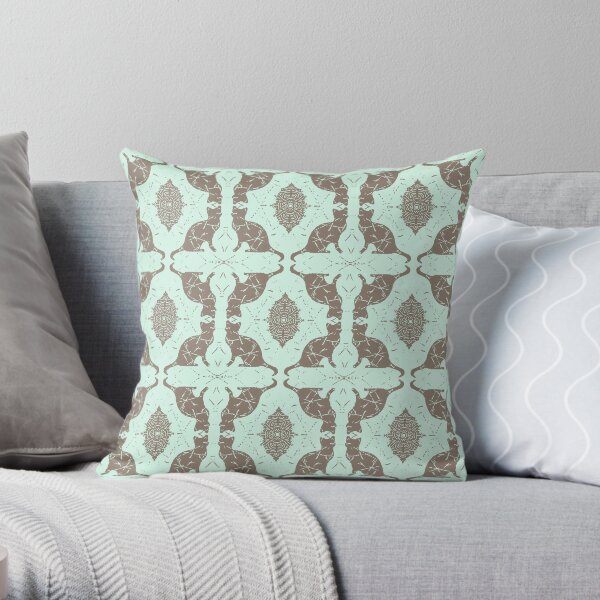 Mint Chocolate Cats Throw Pillow