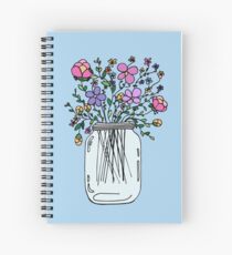 Mason Jar with Flowers Spiral Notebook