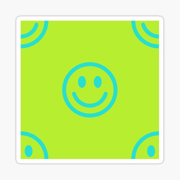 "Smiley Face Neon Green" Sticker for Sale by koovox | Redbubble
