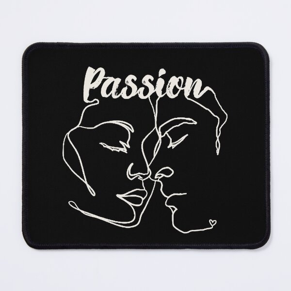 Item preview, White Line Art Couple Almost Kissing, Passion designed and sold by TrulyEpoque.
