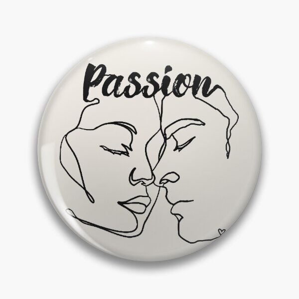 Item preview, Black Line Art Couple Almost Kissing, Passion designed and sold by TrulyEpoque.