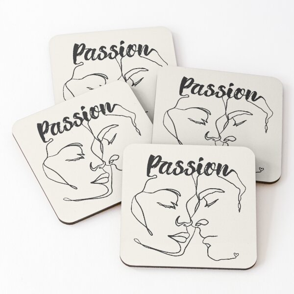 Item preview, Black Line Art Couple Almost Kissing, Passion designed and sold by TrulyEpoque.