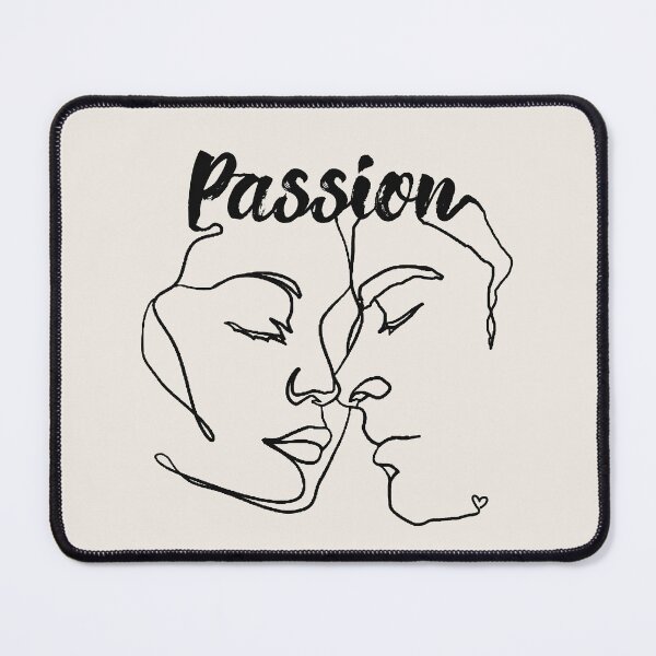 Item preview, Black Line Art Couple Almost Kissing, Passion designed and sold by TrulyEpoque.