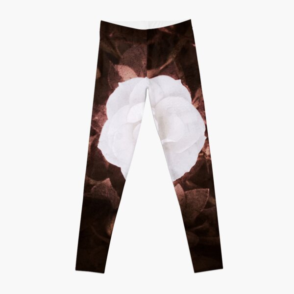 Rose blanche, romantique Legging