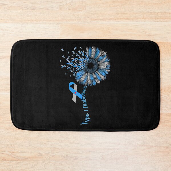 Item preview, Type 1 Diabetes Awareness Sunflower Blue  Grey Ribbon designed and sold by heckforddewey.