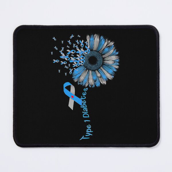 Item preview, Type 1 Diabetes Awareness Sunflower Blue  Grey Ribbon designed and sold by heckforddewey.