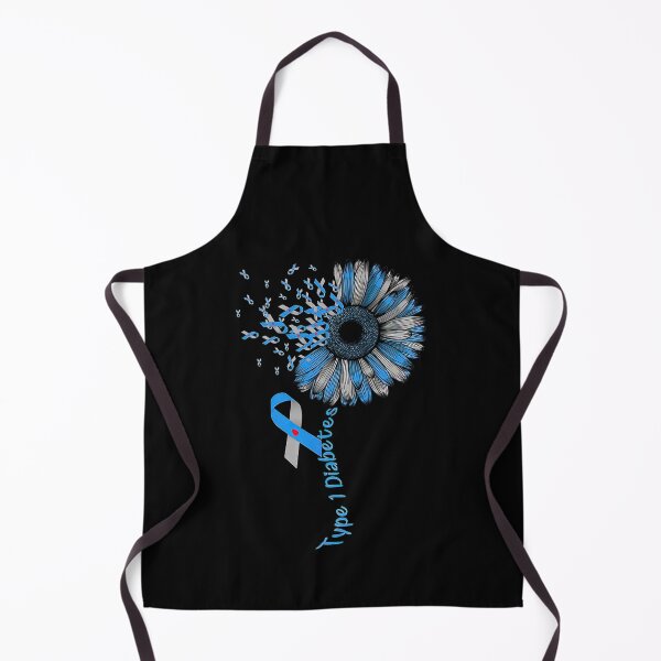 Item preview, Type 1 Diabetes Awareness Sunflower Blue Grey Ribbon designed and sold by heckforddewey.