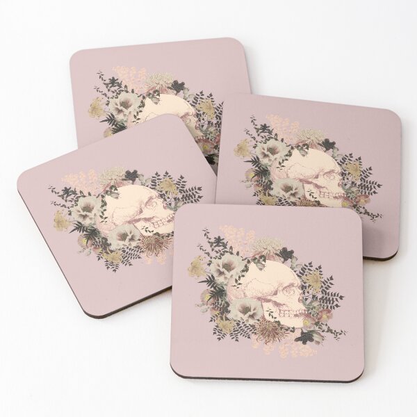 Item preview, Beautiful Vintage Human Skull Illustration, Powder Pink Tones designed and sold by TrulyEpoque.