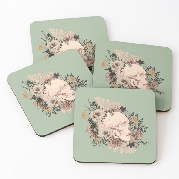Item preview, Beautiful Vintage Human Skull Illustration, Powder Green Tones designed and sold by TrulyEpoque.