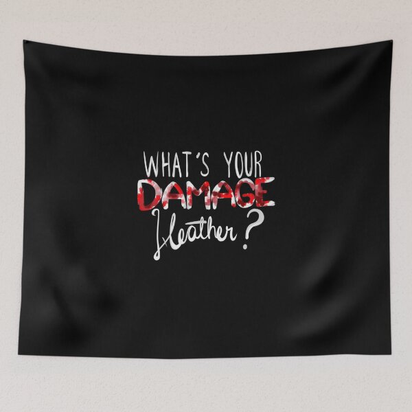 Item preview, What's Your Damage White Text designed and sold by Tranquilharris.