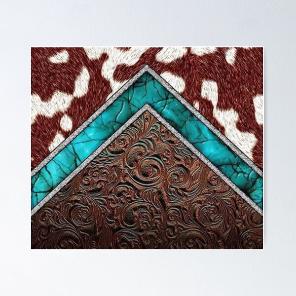 Item preview, Cow print turquoise leather  designed and sold by Dana  Burke.