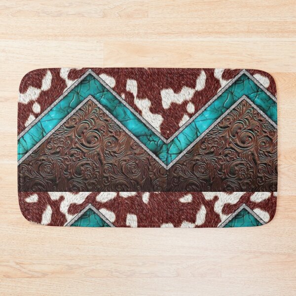 Item preview, Cow print turquoise leather  designed and sold by Dana  Burke.