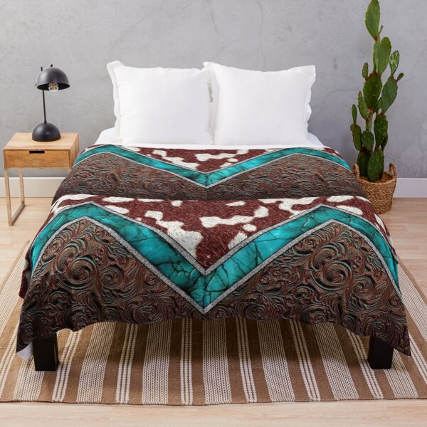 Item preview, Cow print turquoise leather designed and sold by Dana Burke.