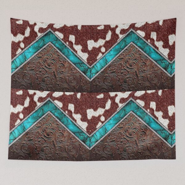 Item preview, Cow print turquoise leather  designed and sold by Dana  Burke.