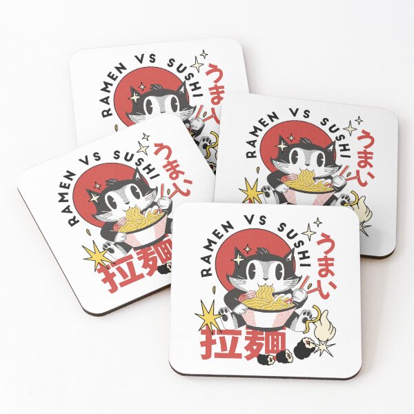 Item preview, Kawaii Ramen Cat Japanese Neko Noodle Retro Anime designed and sold by MrEddie10.