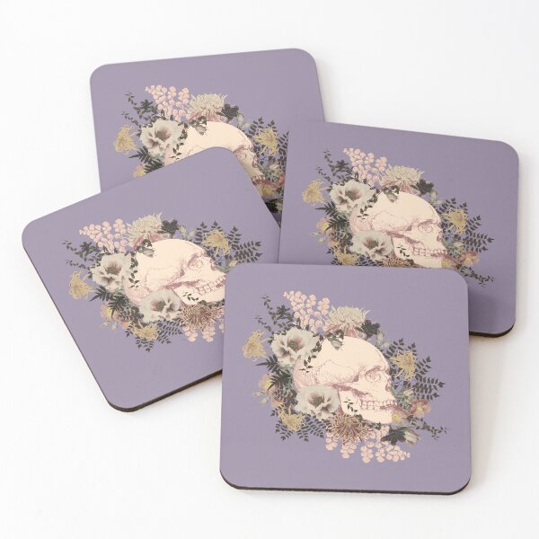 Item preview, Beautiful Vintage Human Skull Illustration, Powder Purple Lilac Tones designed and sold by TrulyEpoque.