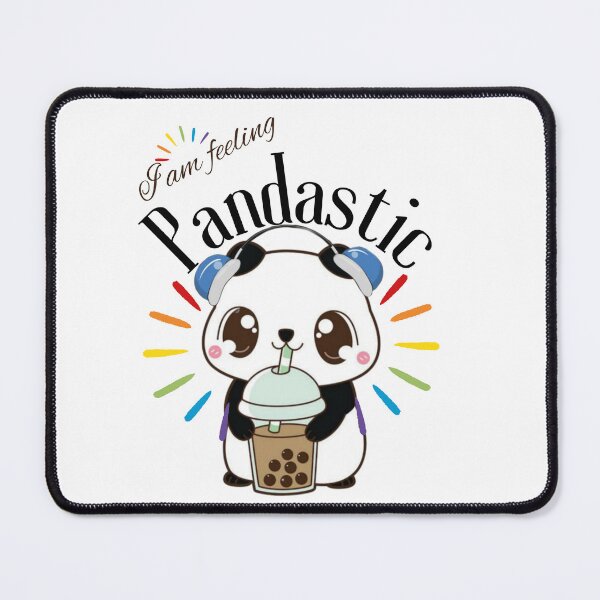 Item preview, I am Feeling Pandastic with Panda Relaxing Drinking Boba designed and sold by blackpanpan.