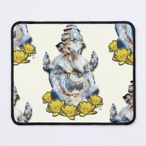 Item preview, Shri Ganesha The God of Success Yellow Lotus Cream Background designed and sold by SpiritGifts.