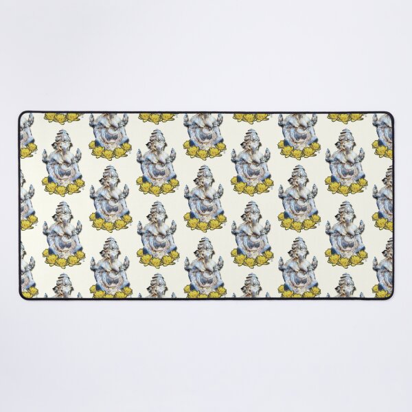 Item preview, Shri Ganesha The God of Success Yellow Lotus Cream Background designed and sold by SpiritGifts.