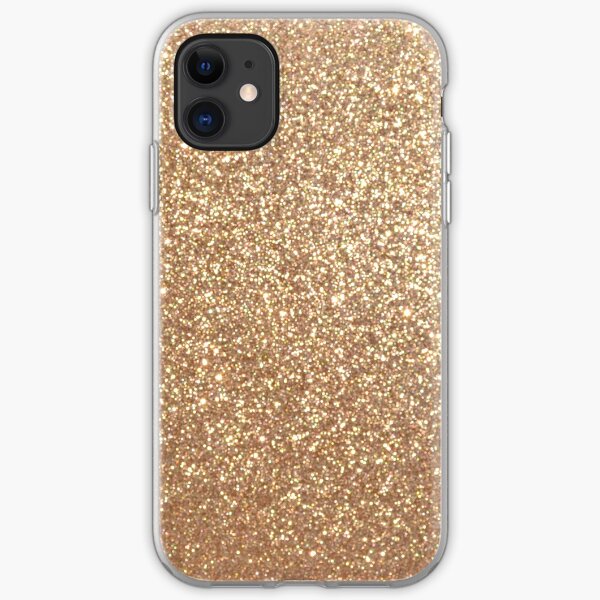 Copper Rose Gold Metallic Glitter iPhone Soft Case