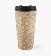 Copper Rose Gold Metallic Glitter Travel Mug