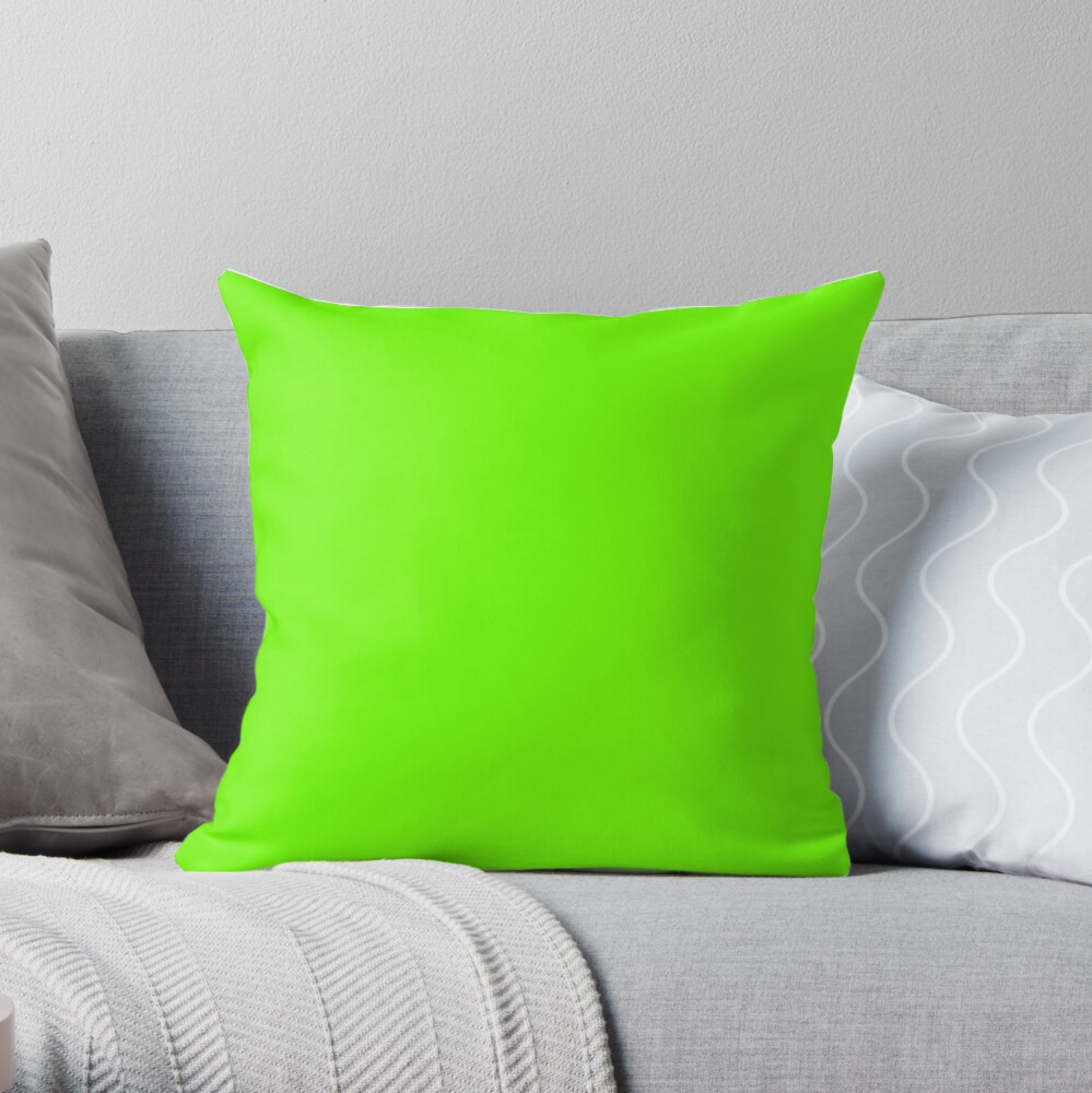 Super Bright Fluorescent Green Neon Throw Pillow