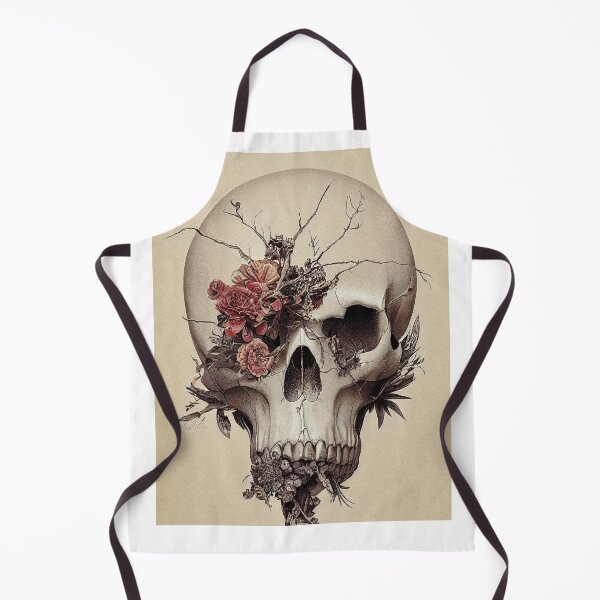 Item preview, Book of Skulls: Illustration #13. Skull with Flower Eye Patch. Anatomical Art designed and sold by Åveline Dvorak.