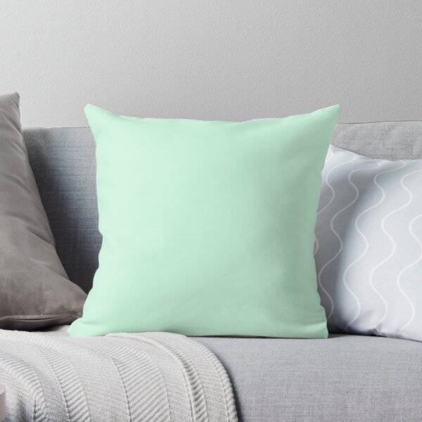 Pale Green Summermint Pastel Green Mint Throw Pillow