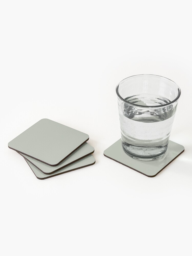 Alternate view of Desert Sage Grey Green Solid Color Coasters (Set of 4)